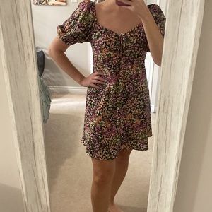 H&M puff sleeve floral dress